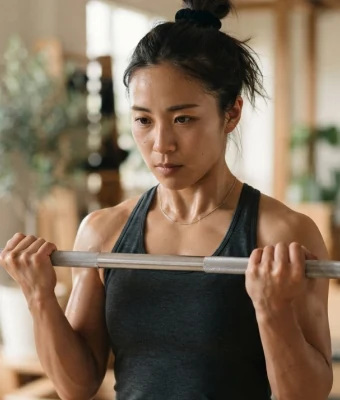 トレーニングをする女性